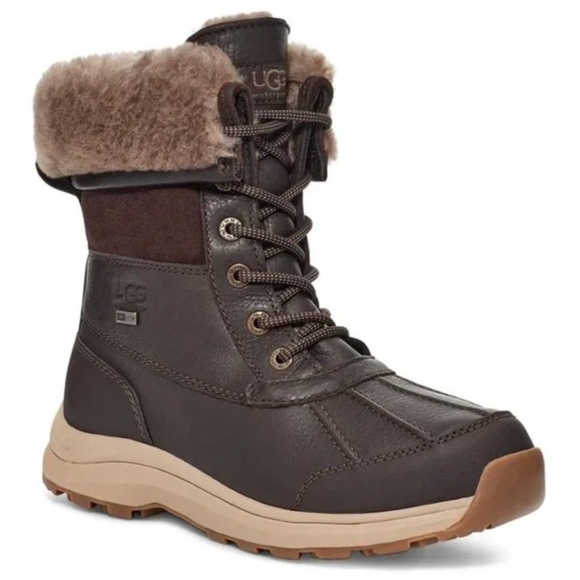 UGG Adirondack III lace up waterproof winter snow boots in Stout brown 8 - Picture 1 of 16